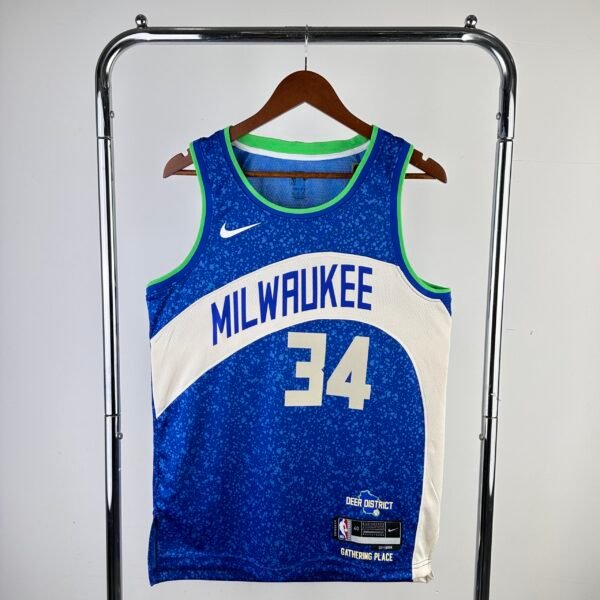 Bucks No. 34 Giannis Antetokounmpo blue