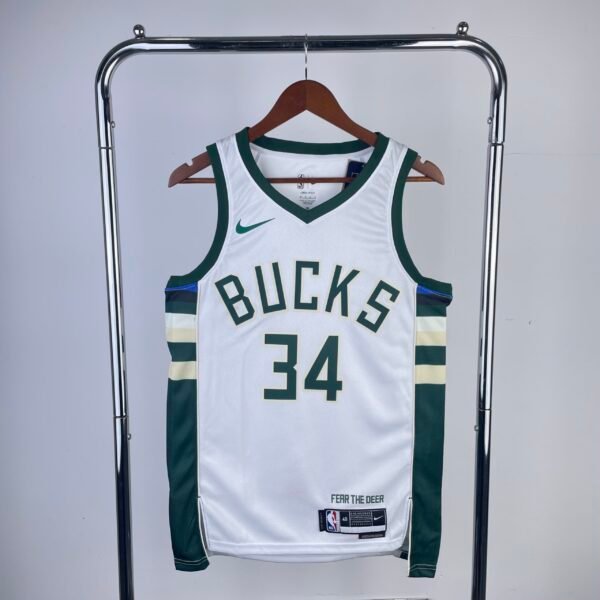 Bucks No. 34 Giannis Antetokounmpo White